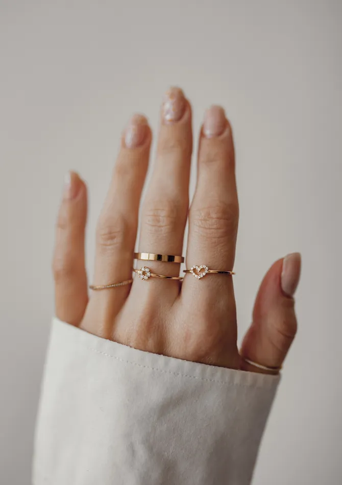 Rings Hey Happiness Slim Gemstone Band Ring Gold Rings Hey Happiness Slim Gemstone Band Ring Gold