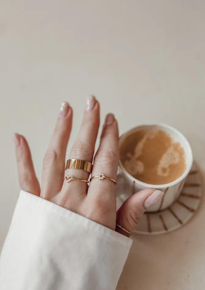 Rings Hey Happiness Slim Gemstone Band Ring Gold Rings Hey Happiness Slim Gemstone Band Ring Gold
