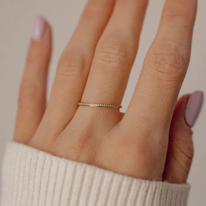 Rings Hey Happiness Slim Gemstone Band Ring Gold Rings Hey Happiness Slim Gemstone Band Ring Gold