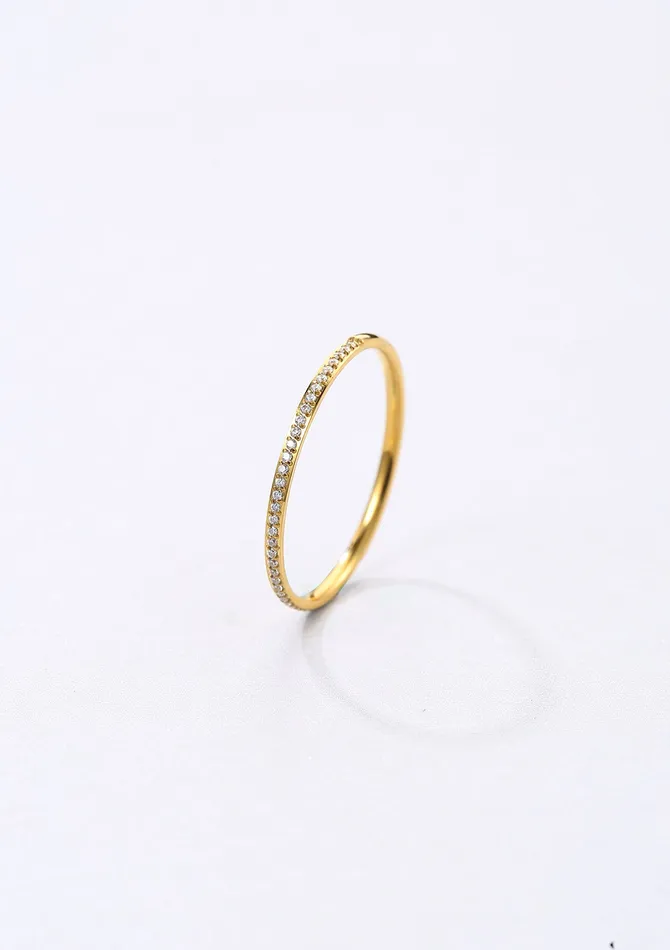 Rings Hey Happiness Slim Gemstone Band Ring Gold Rings Hey Happiness Slim Gemstone Band Ring Gold