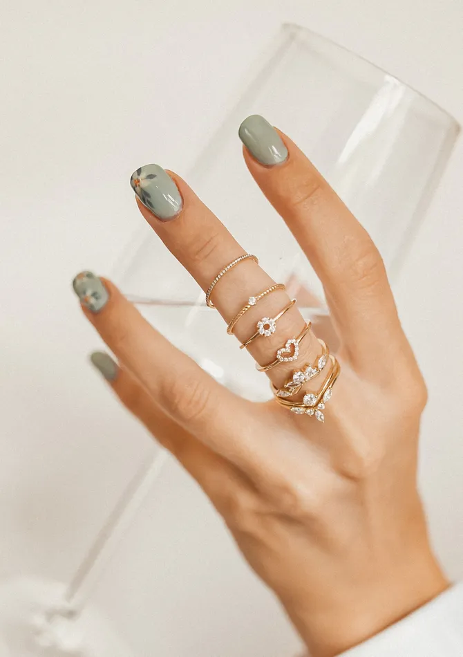Rings Hey Happiness Slim Gemstone Band Ring Gold Rings Hey Happiness Slim Gemstone Band Ring Gold
