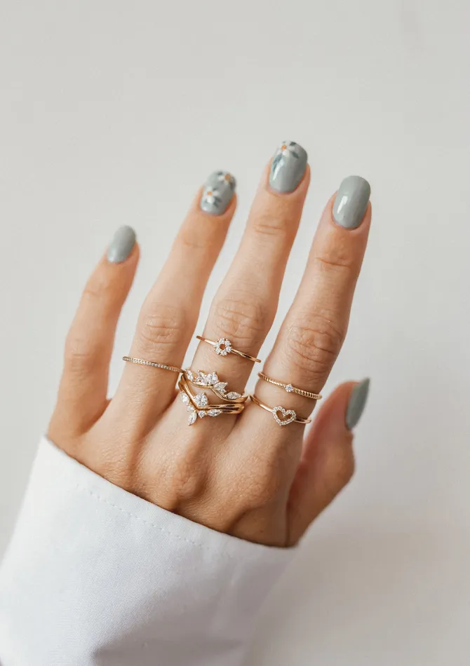 Rings Hey Happiness Slim Gemstone Band Ring Gold Rings Hey Happiness Slim Gemstone Band Ring Gold