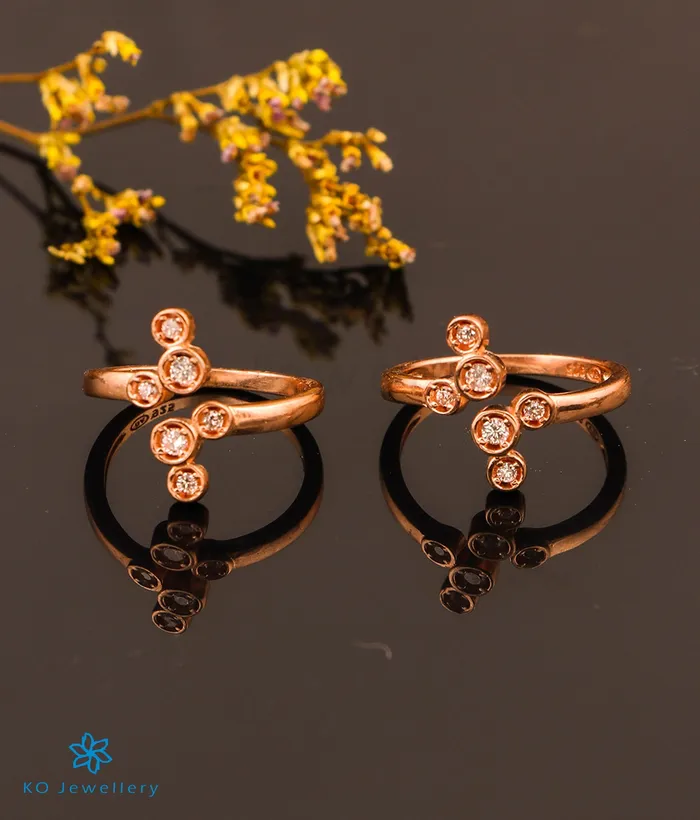 Rings Imported The Fluo Silver Rosegold ToeRings Front open
