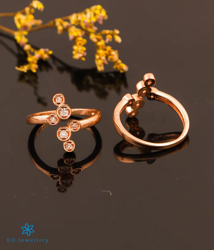 Rings Imported The Fluo Silver Rosegold ToeRings Front open