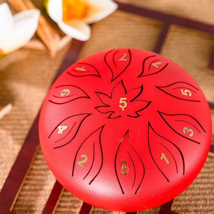 Rings Life Changing Energy 6 Inch 11 Tone D Minor Flower and Leaf Steel Tongue Drum Rings Life Changing Energy 6 Inch 11 Tone D Minor Flower and Leaf Steel Tongue Drum