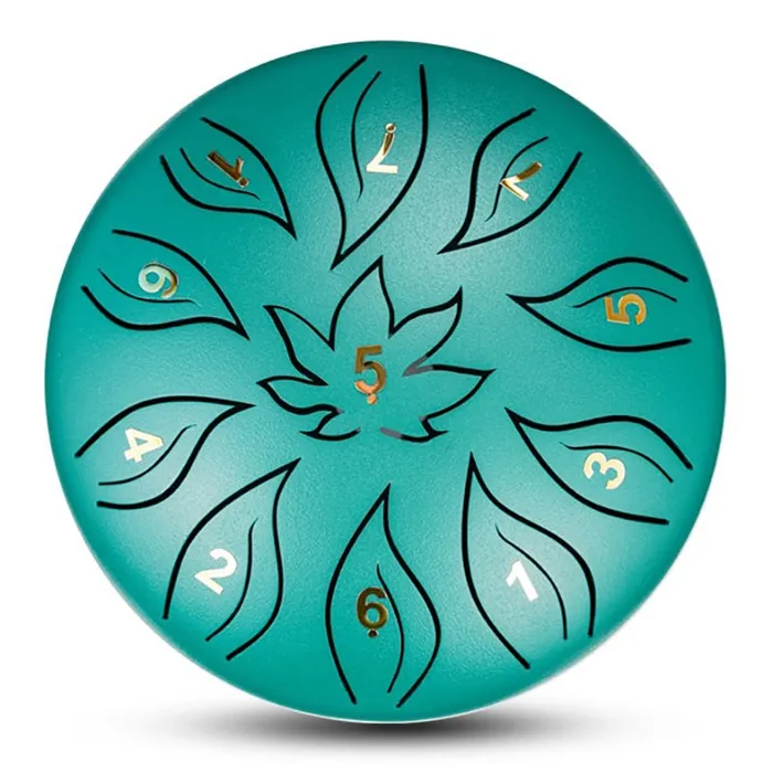 Rings Life Changing Energy 6 Inch 11 Tone D Minor Flower and Leaf Steel Tongue Drum
