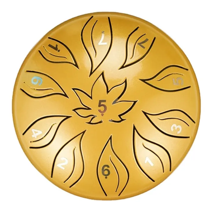 Rings Life Changing Energy 6 Inch 11 Tone D Minor Flower and Leaf Steel Tongue Drum