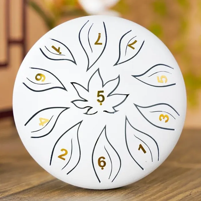 Rings Life Changing Energy 6 Inch 11 Tone D Minor Flower and Leaf Steel Tongue Drum