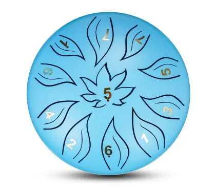 Rings Life Changing Energy 6 Inch 11 Tone D Minor Flower and Leaf Steel Tongue Drum