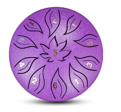 Rings Life Changing Energy 6 Inch 11 Tone D Minor Flower and Leaf Steel Tongue Drum