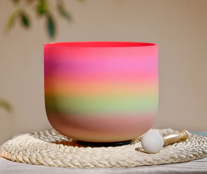 Rings Life Changing Energy 8 Inch Candy Rainbow Colored Quartz Crystal Singing Bowl FREE Mallet and Oring Rings Life Changing Energy 8 Inch Candy Rainbow Colored Quartz Crystal Singing Bowl FREE Mallet and Oring