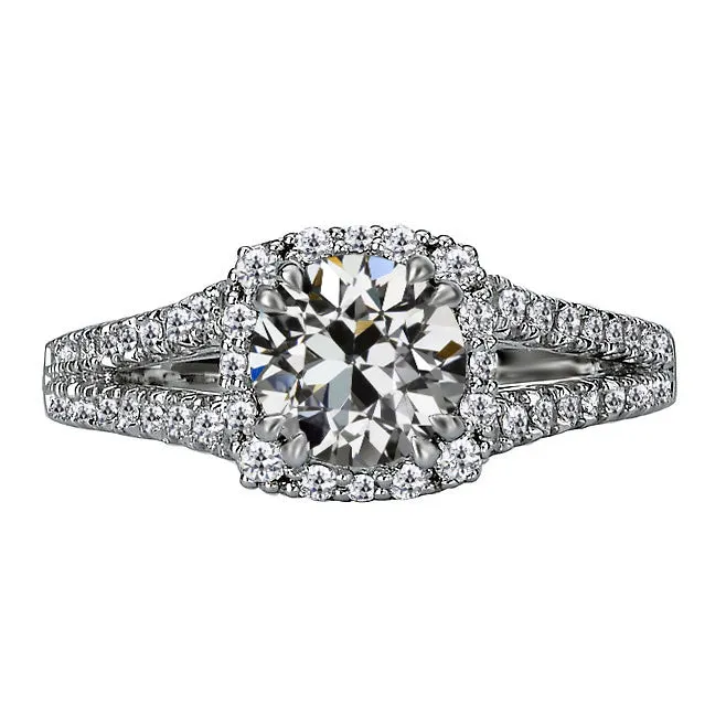Rings Round Old Mine Cut Real Natural Earth Mined Diamond Halo Ring Split Shank 7 Carats HarryChadEntcom Rings Round Old Mine Cut Real Natural Earth Mined Diamond Halo Ring Split Shank 7 Carats HarryChadEntcom