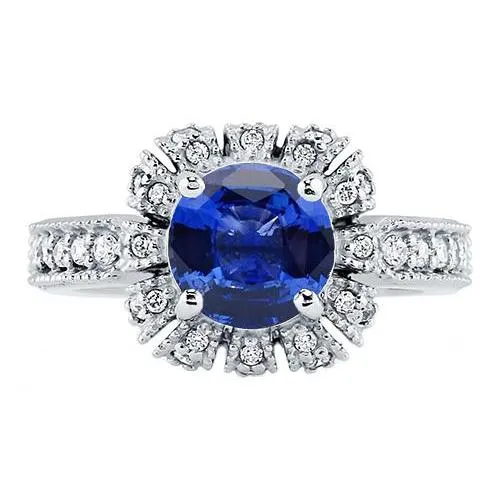 Rings Sri Lankan Sapphire Round Cut Natural Earth Mined Diamond Wedding Ring 320 Carats Jewelry GB Rings Sri Lankan Sapphire Round Cut Natural Earth Mined Diamond Wedding Ring 320 Carats Jewelry GB
