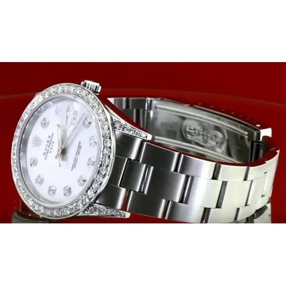 Rolex Date 34 Mm Watch Custom Diamond Dial Oyster Bracelet Ss 15 Ct GB Bracelets Rolex Date 34 Mm Watch Custom Diamond Dial Oyster Bracelet Ss 15 Ct GB Bracelets
