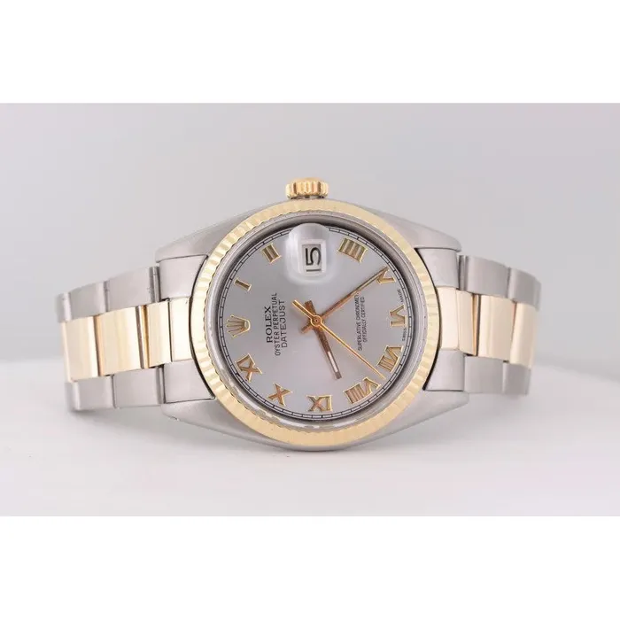 Rolex Datejust Watch Fluted Bezel Oyster Bracelet Gold And Ss QUICK SET GB Bracelets