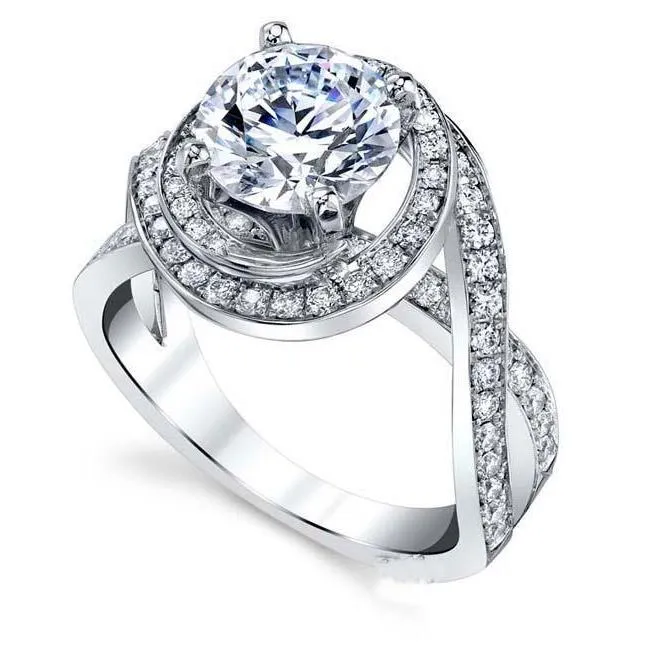 Round Cut 5 Ct Solitaire With Accent Natural Earth Mined Diamonds Engagement Ring GB Rings Round Cut 5 Ct Solitaire With Accent Natural Earth Mined Diamonds Engagement Ring GB Rings