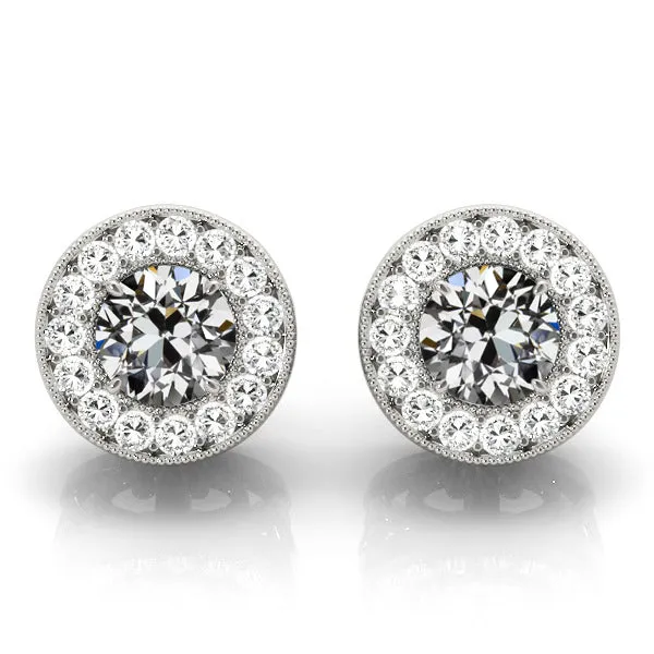 Round Halo Earrings 625 Carats Old Miner Diamond Studs HarryChadEntcom Earrings Round Halo Earrings 625 Carats Old Miner Diamond Studs HarryChadEntcom Earrings