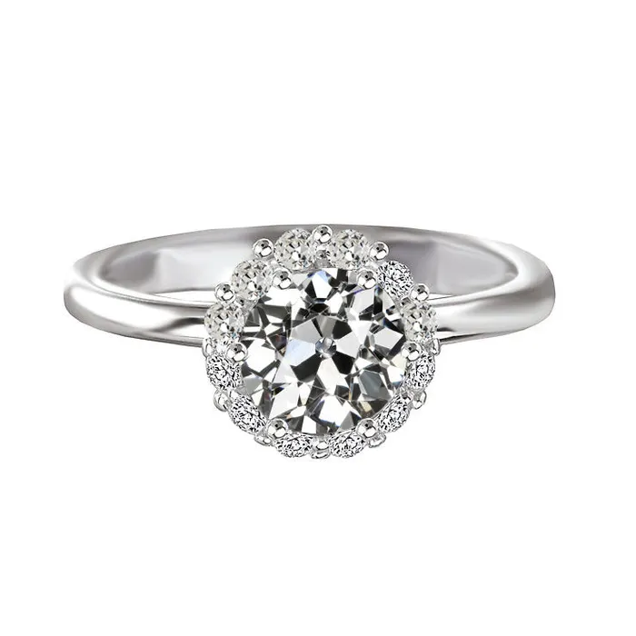 Round Old Mine Cut Real Natural Earth Mined Diamond Halo Anniversary Ring 3 Carats 14K Gold HarryChadEntcom Rings Round Old Mine Cut Real Natural Earth Mined Diamond Halo Anniversary Ring 3 Carats 14K Gold HarryChadEntcom Rings