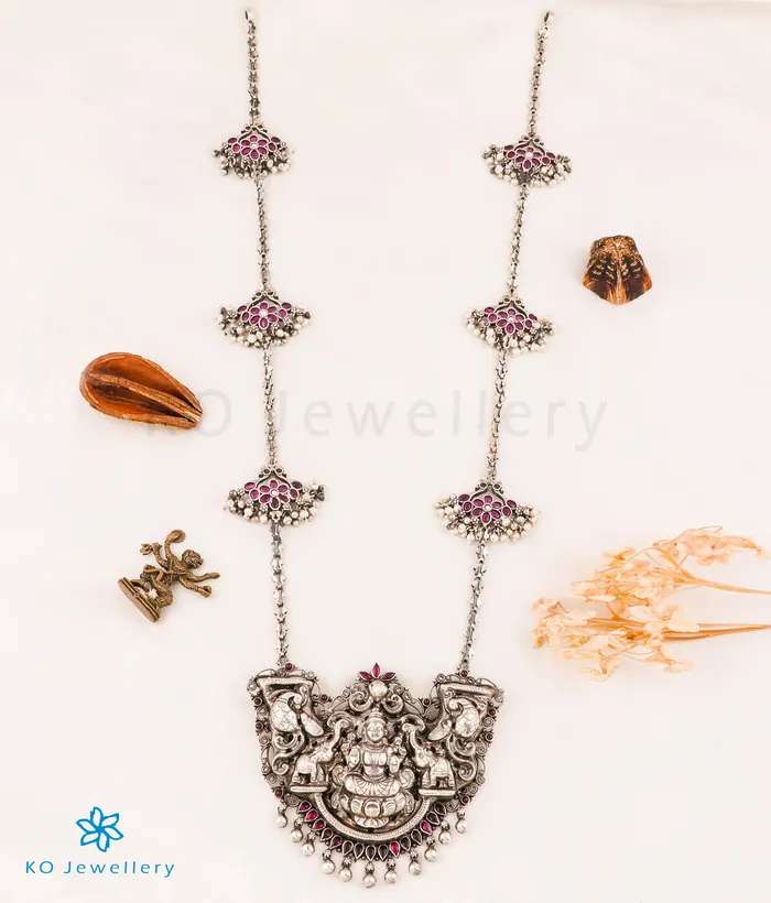 Silversmith Necklaces The Padmalaya Lakshmi Silver Nakkasi Necklace