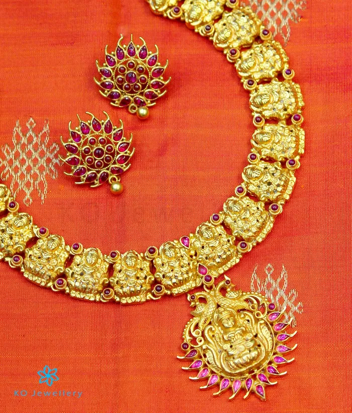 Silversmith Necklaces The Prachin Antique Silver Lakshmi Necklace