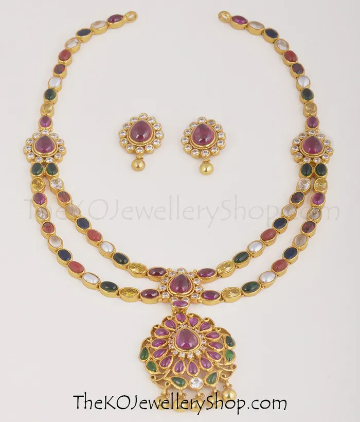 Silversmith The Ksemya Silver Navratna Necklace Necklaces