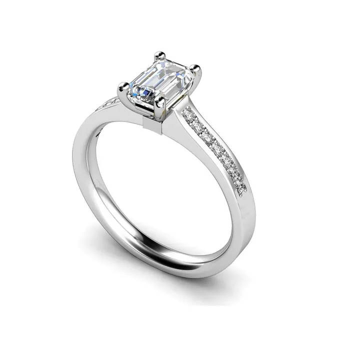 Sparkling Emerald And Round Cut 151 Ct Natural Earth Mined Diamond Engagement Ring GB Rings Sparkling Emerald And Round Cut 151 Ct Natural Earth Mined Diamond Engagement Ring GB Rings