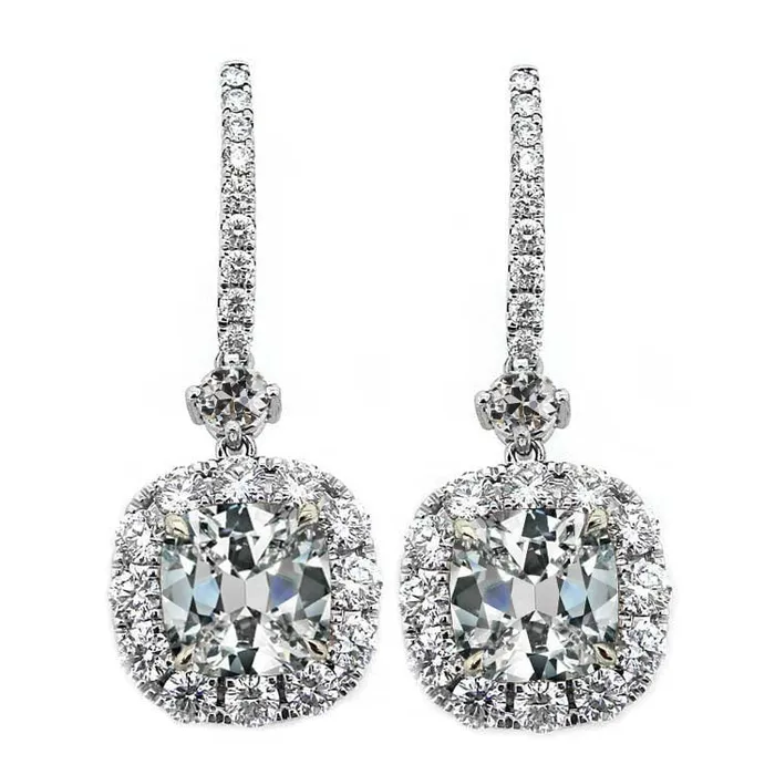 Square Dangle Earrings 1125 Ct Old Mine Cut Cushion Mined Diamond HarryChadEntcom Earrings Square Dangle Earrings 1125 Ct Old Mine Cut Cushion Mined Diamond HarryChadEntcom Earrings