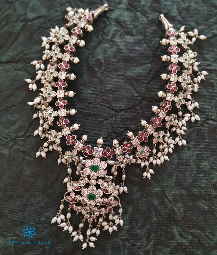 The Ameya Silver Guttapusalu Necklace silversmith Necklaces