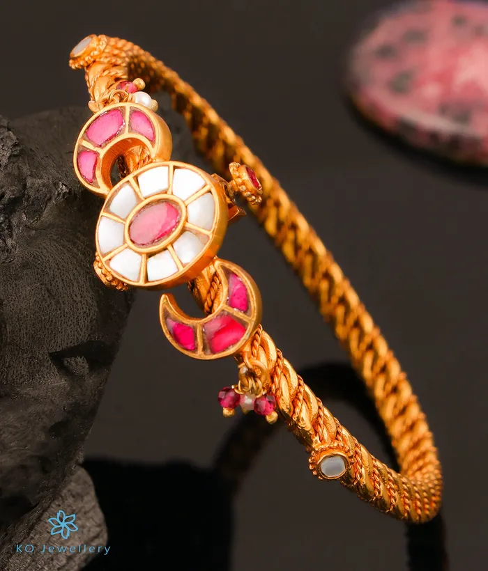 The Nazm Silver Polki Bracelet Size 24 Kundan Bracelets