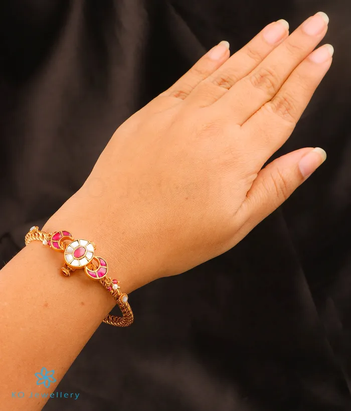 The Nazm Silver Polki Bracelet Size 24 Kundan Bracelets