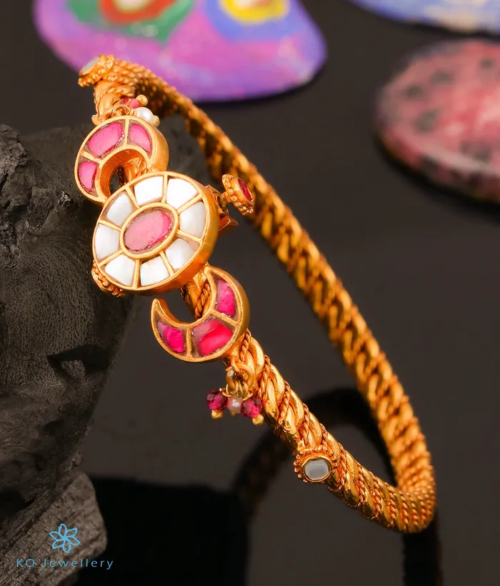 The Nazm Silver Polki Bracelet Size 24 Kundan Bracelets