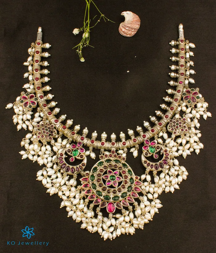 The Pranaya Silver Guttapusalu Necklace Short Silversmith Necklaces