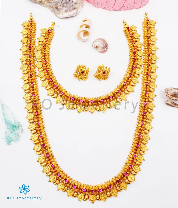 The Pratha Antique Silver Lakshmi Kasumala Coin Necklace Set of 2 Silversmith Necklaces The Pratha Antique Silver Lakshmi Kasumala Coin Necklace Set of 2 Silversmith Necklaces