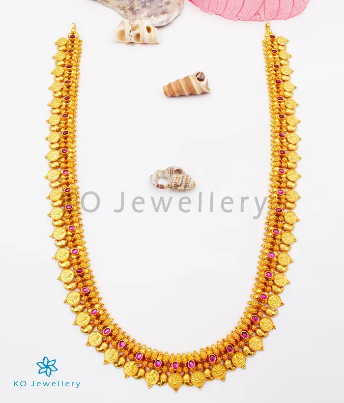 The Pratha Antique Silver Lakshmi Kasumala Coin Necklace Set of 2 Silversmith Necklaces
