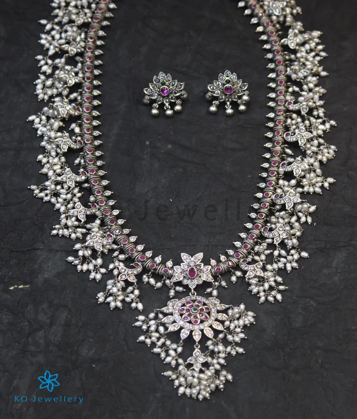 The Sarisha Silver Guttapusalu Necklace Silversmith Necklaces