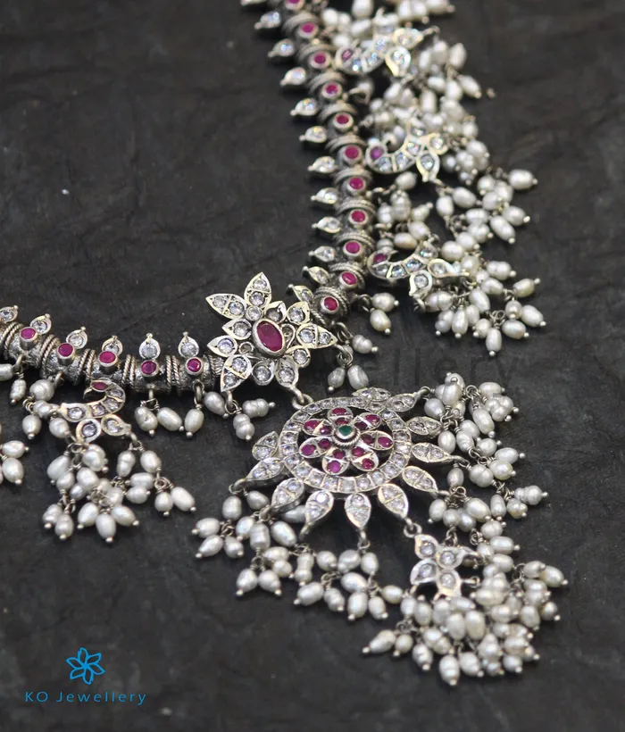 The Sarisha Silver Guttapusalu Necklace Silversmith Necklaces