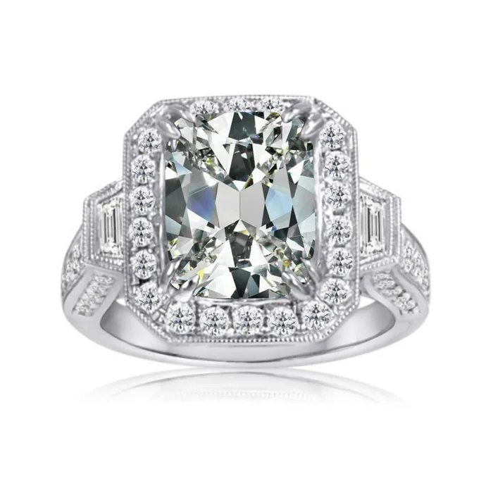 Trapezoid Oval Old Miner Lab Grown Diamond Halo Ring 14K Gold 11 Carats GB Rings Trapezoid Oval Old Miner Lab Grown Diamond Halo Ring 14K Gold 11 Carats GB Rings