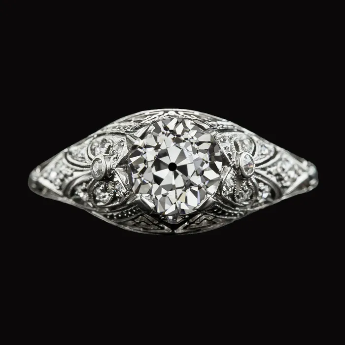 Vintage Style Round Old Miner Natural Earth Mined Diamond Ring Milgrain Shank 225 Carats HarryChadEntcom Rings Vintage Style Round Old Miner Natural Earth Mined Diamond Ring Milgrain Shank 225 Carats HarryChadEntcom Rings