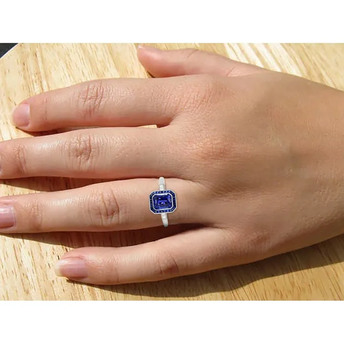 Women Halo Gemstone Blue Sapphires Ring 350 Carats Baguette Natural Earth Mined Diamonds HarryChadEntcom Rings Women Halo Gemstone Blue Sapphires Ring 350 Carats Baguette Natural Earth Mined Diamonds HarryChadEntcom Rings