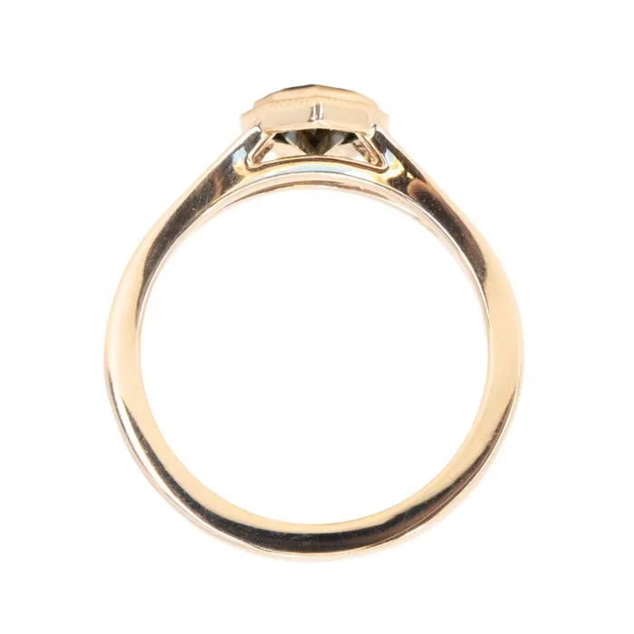 094ct Geo Marquise sapphire split shank bezel ring in 14k Yellow Gold Anueva Jewelry Rings