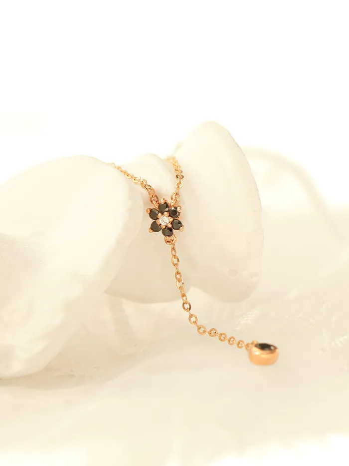 14K 18K Gold Lovely Flower Y Necklace MinimalBijoux Necklaces
