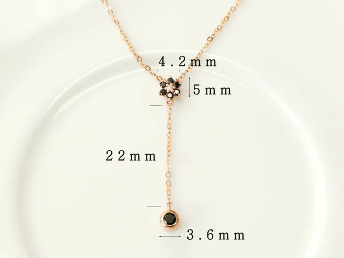 14K 18K Gold Lovely Flower Y Necklace MinimalBijoux Necklaces