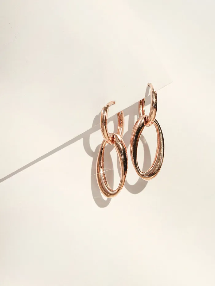 14K 18K Gold Oval Round Drop Cartilage Hoop Earring MinimalBijoux Earrings