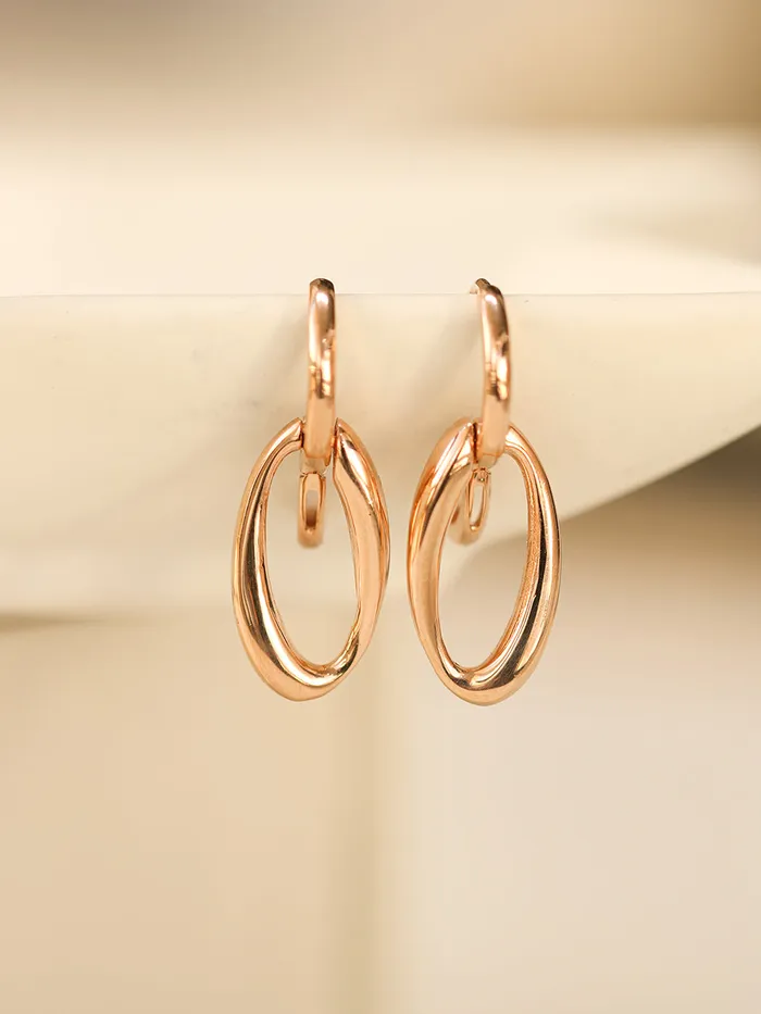14K 18K Gold Oval Round Drop Cartilage Hoop Earring MinimalBijoux Earrings