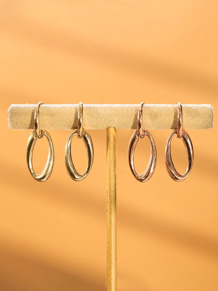 14K 18K Gold Oval Round Drop Cartilage Hoop Earring MinimalBijoux Earrings