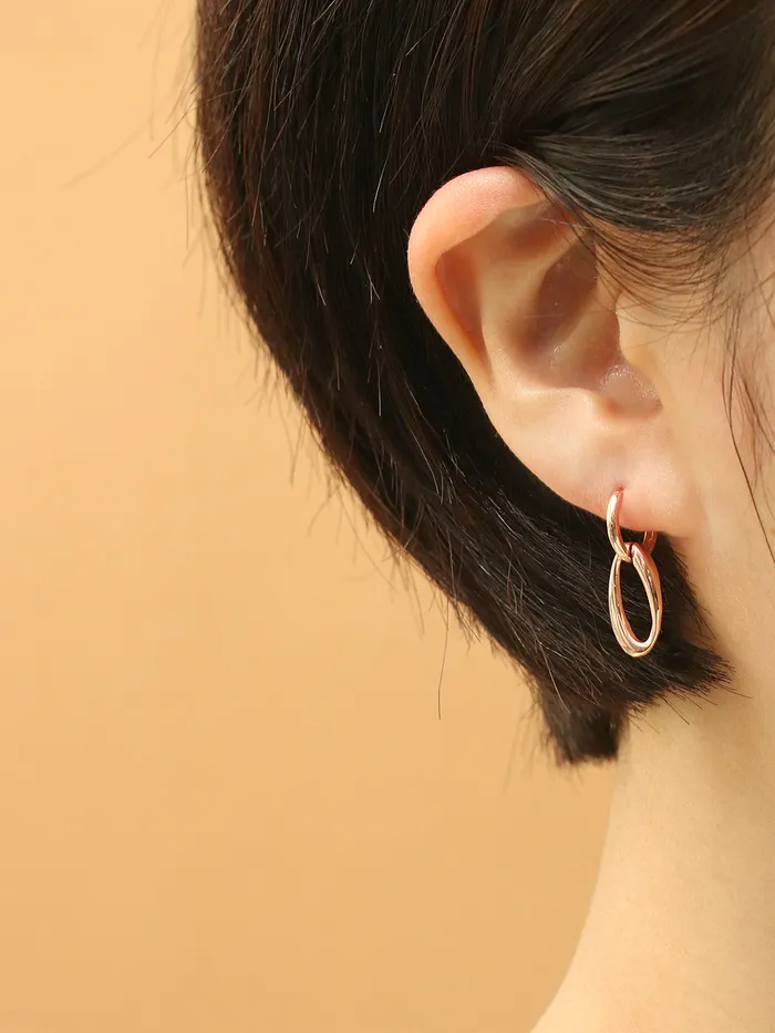 14K 18K Gold Oval Round Drop Cartilage Hoop Earring MinimalBijoux Earrings