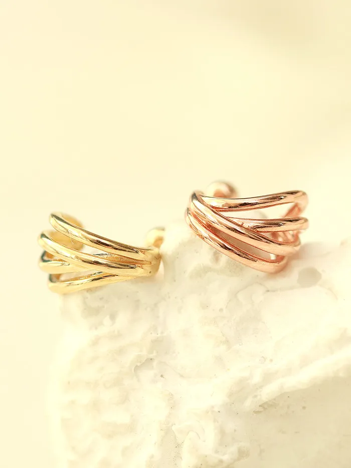 14K Gold 4 Line Cartilage Earring 20G MinimalBijoux Earrings