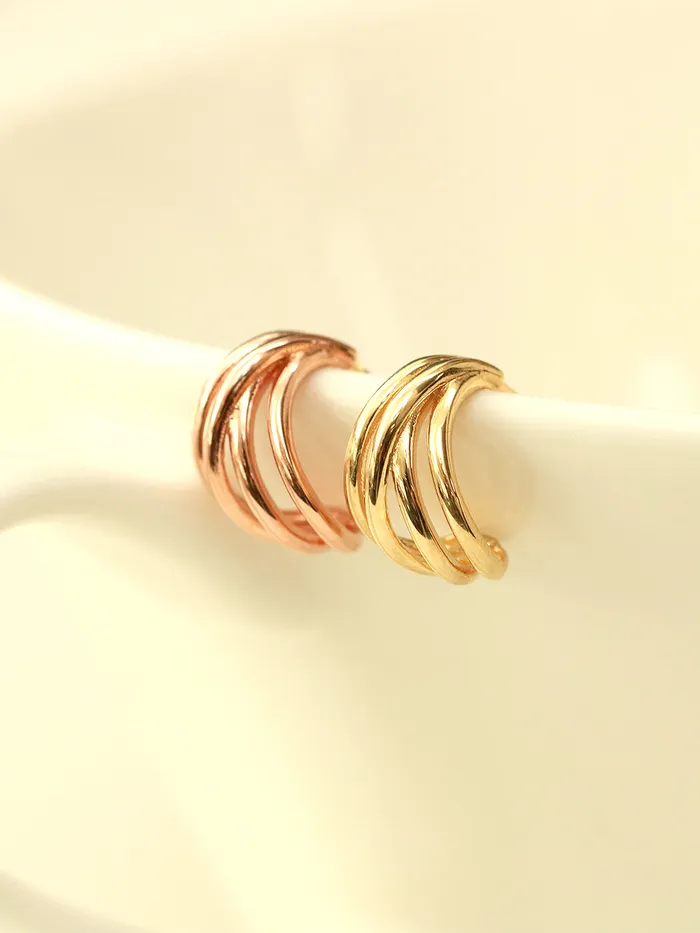14K Gold 4 Line Cartilage Earring 20G MinimalBijoux Earrings