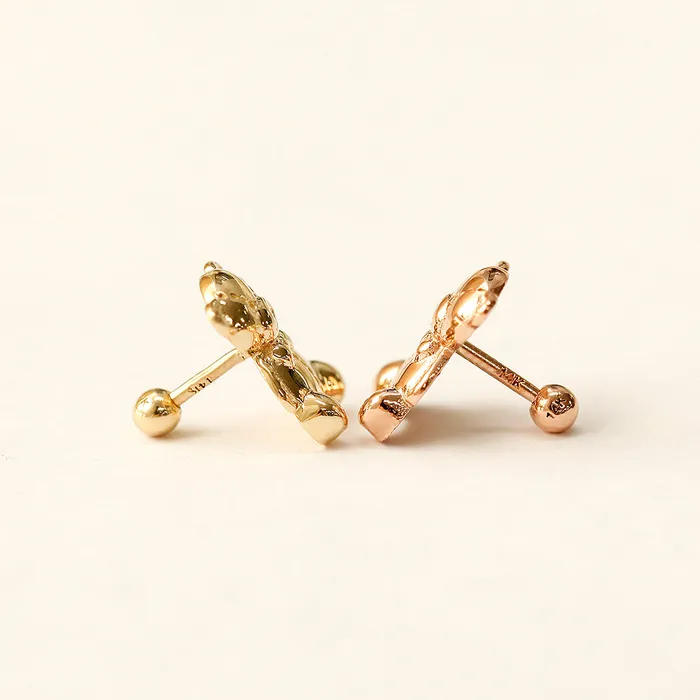 14K Gold Big Bear Cartilage Earring 18G16G MinimalBijoux Earrings