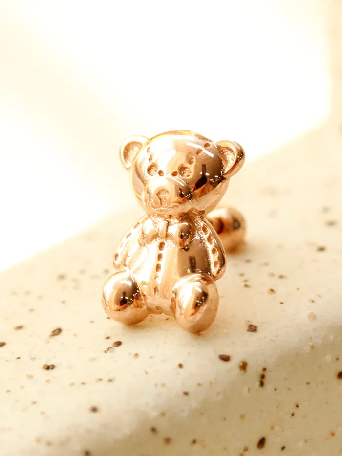 14K Gold Big Bear Cartilage Earring 18G16G MinimalBijoux Earrings